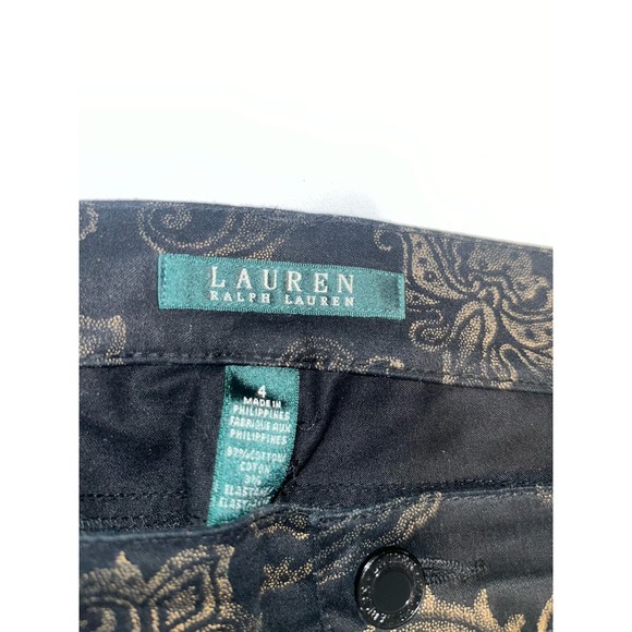 Lauren by Ralph Lauren women’s floral black jeans size 4 - Picture 3 of 7
